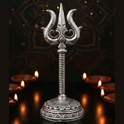 Handcrafted Brass Trishul Idol